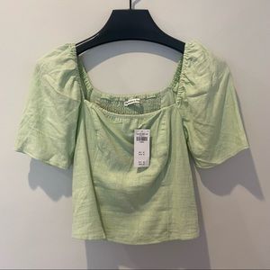 NWT Abercrombie & Fitch Light Green Linen Top